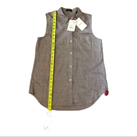 Theory Yarine Sharkskin Linen-Blend blouse Top shirt New size medium brand new - Picture 9 of 9